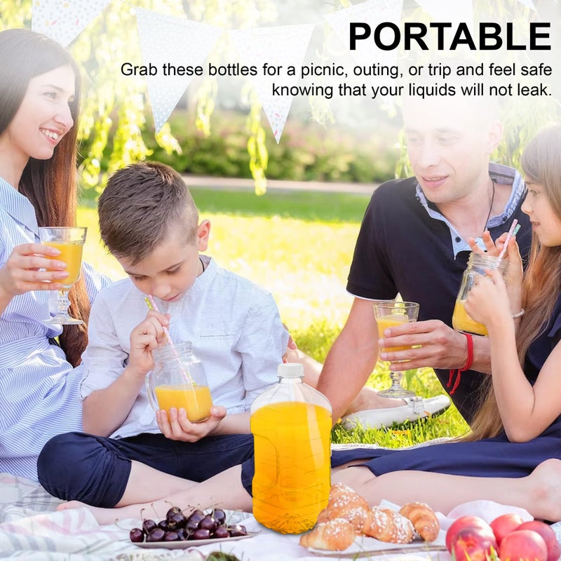 MT Products Clear PET Plastic Juice Bottles 64 oz. - Empty Container with Tamper Evident Caps (Set of 4) - Made in the USA - Image 4